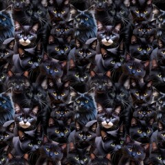 ネコのシームレスパターン④  F'