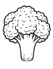 Illustration Coloring draw vegetable best brocoli black and white version good for kids