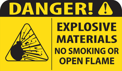Explosive materials warning sign vector.eps