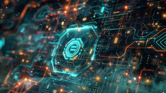 technology circuit diagram digital futuristic background. seamless looping overlay 4k virtual video animation background