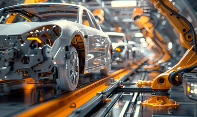 Fototapeta premium manufacturing, car, industry, factory, new energy