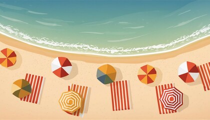 Relaxing aerial beach scene, summer vacation holiday template banner. Waves surf with amazing blue ocean lagoon, sea shore, coastline. Perfect aerial drone top view.