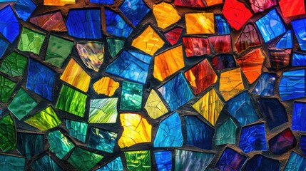 Artistic rendering of geometric shapes in a mosaic style