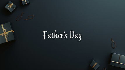 A minimalist text Father's Day background with crisp white writing, elegantly scripted, against a sleek black backdrop