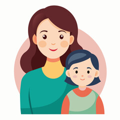 Mom and child vector illustration on a white background