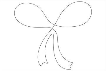  Continuous One line art drawing of bow tie and Happy Father's Day vector