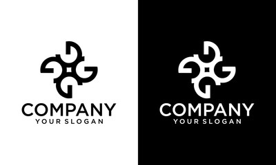 Creative modern letter GG logo design vector, GG, G abstract letters logo monogram.