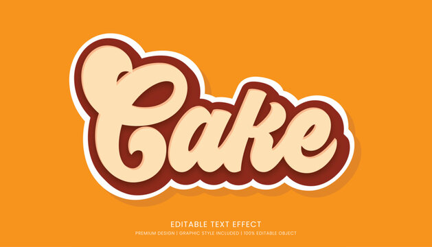 cake text effect template editable design for business logo and brand