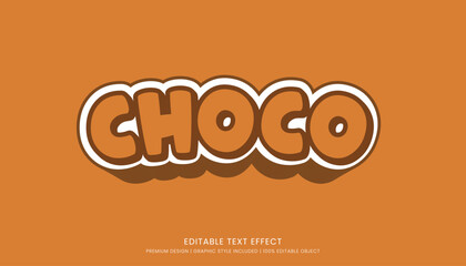 chocolate text effect template editable design for business logo and brand