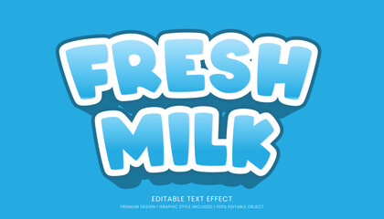 fresh milk text effect template editable design for business logo and brand