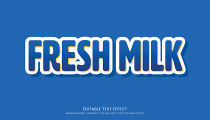fresh milk text effect template editable design for business logo and brand