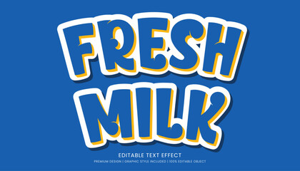 fresh milk text effect template editable design for business logo and brand