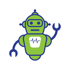 modern robot service logo design