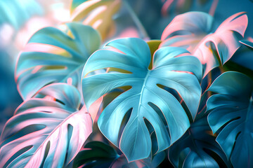 鮮やかな色彩の熱帯雨林の植物の背景
