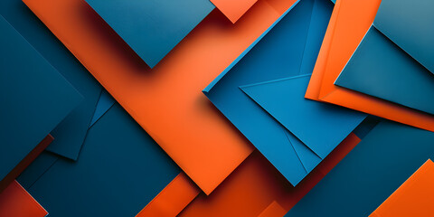 Background banner abstract blue and orange color, abstract background with triangles