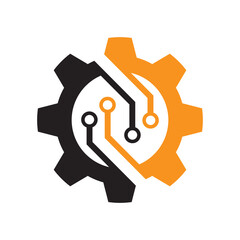 technology world logo design