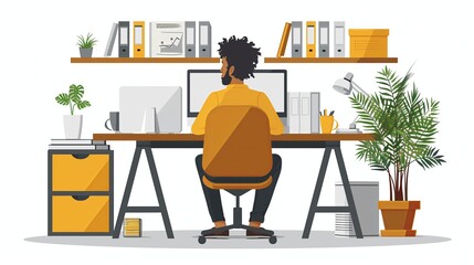 Fototapeta premium Productive Workflow Organization - Concept illustrations. Collection of scenes with people organizing and improving their workflow and workplace. Vector illustration