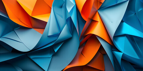 Orange and dark blue geometric abstract background, abstract colorful background. 