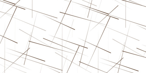 Chaotic abstract lines abstract geometric pattern background. Vector brown diagonal crossed lines for modern contemporary art backdrop white design
