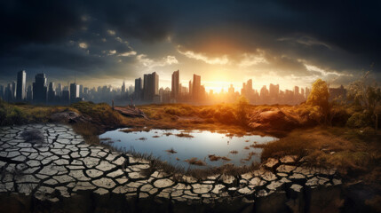 Catastrophe of planet Earth, destruction and devastation, global catastrophe.