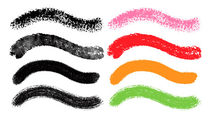 Colorfull Brush strokes collection. Smudge abstract shape stains and smear set with texture