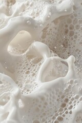 Evoke a sense of invigorating cleanliness in a close-up shot featuring fresh foam