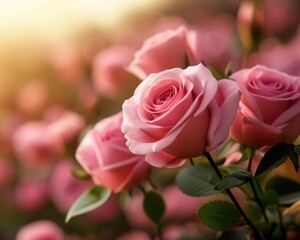 Nature background with roses