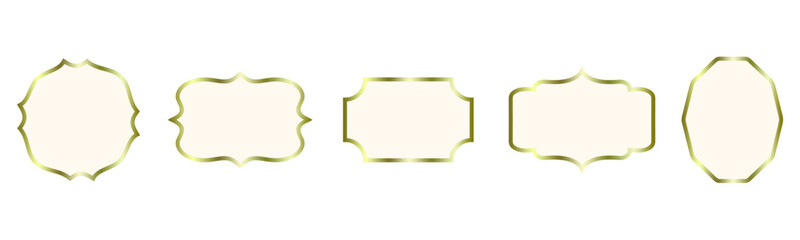 gold decorative border frames, Vintage label ornament frame. retro style. Elegant vintage frame and wedding ornaments Isolated icons vector set.