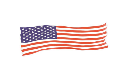 United States of America flags on a transparent background.