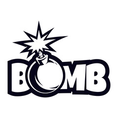 Bomb explosion mascot logo for sport and esport line art