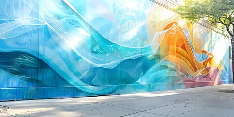 Immerse Yourself in the Vibrant Energy and Artistic Tapestry of City Street Art Murals. Concept Street Art Murals, Urban Photography, Colorful Graffiti, Vibrant Cityscape