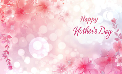 A floral poster for mother's day, simple decorative elements flower with happy mother day typography text, congratulation mom template