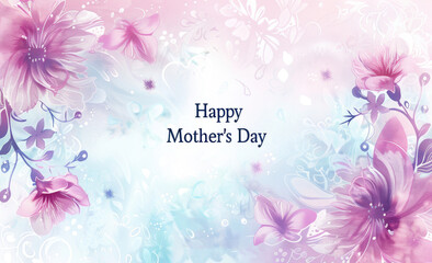 A floral poster for mother's day, simple decorative elements flower with happy mother day typography text, congratulation mom template