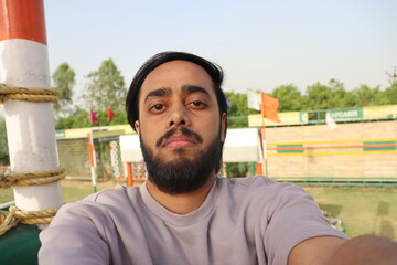 Two Indian Boys taking selfie on a high point
