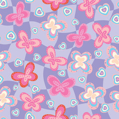 colorful butterfly seamless pattern in vector ,background,fabric,wallpaper,wrapping,cover,etc