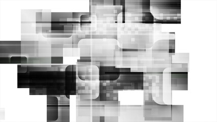 Black and white glossy grunge squares abstract geometric background