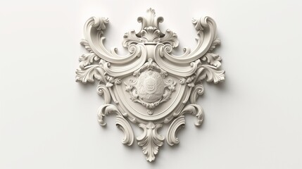  An elegant emblem featuring intricate patterns and delicate details, exuding refinement and sophistication against a solid white background
