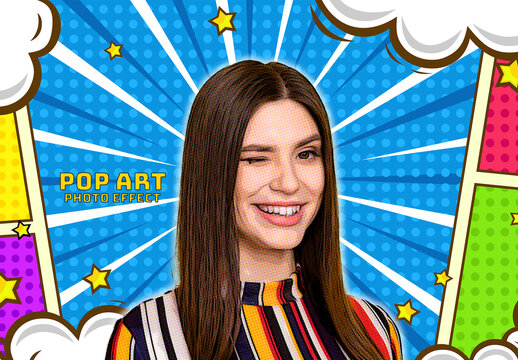 Comic Cartoon Art Photo Effect Mockup