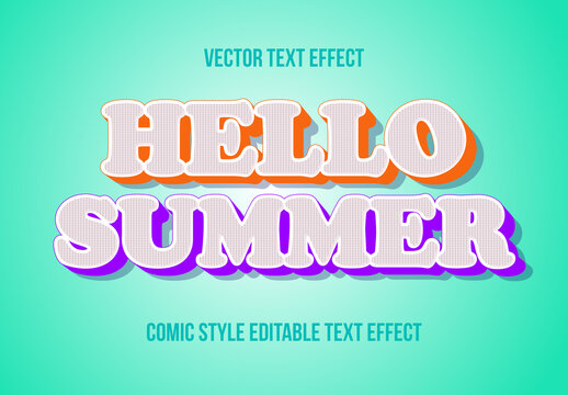 Hello Summer Text Effect Layout
