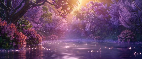 A Beautiful Spring Landscape With Lilac Trees In Blossom Transports Us To A Magical Forest, Filled With The Promise Of Enchantment And Wonder, Background HD For Designer 