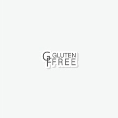 GF gluten free icon sticker isolated on gray background