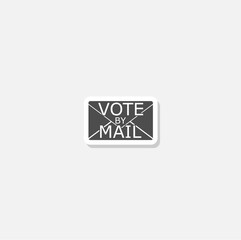  Vote by mail simple icon sticker isolated on gray background