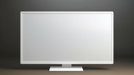 The computer screen on the office desk on a grey background for a productive workspace for a professional