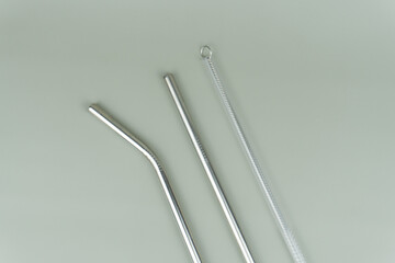 Reusable Straw Mock-up with Gray Background