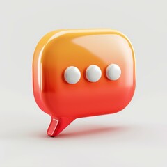 Chat 3D icon model. Social media community dialog message concept. Generative AI technology.	 
