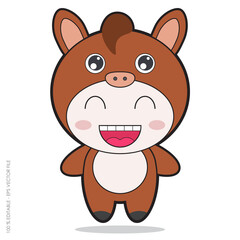 animals character with horse vector