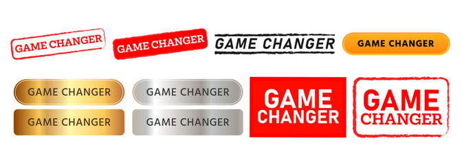 game changer rectangle button and square rubber stamp design label sticker