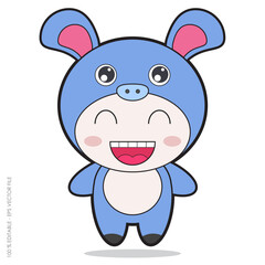 animals character with hippopotamus vector