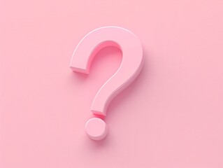 a pink question mark on a pink surface
