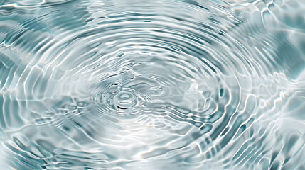 Transparent blue clear water surface texture with ripples, splashes and bubbles.